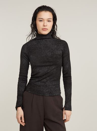 Coated Slim Rib Mock Top
